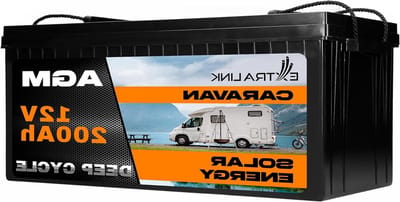 AGM Batterij - Deep Cycle Accu - Energie Opslag - Onderhoudsvrij Lekvrij - 12V 200AH - Zwart