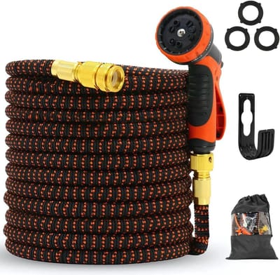 Flexibele Tuinslang - Uittrekbare Waterslang - Tuin Bewateren - Krimpt Compact - Tot 15 Meter - Oranje