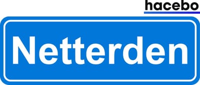 Hacebo - Plaatsnaam Sticker - 29x10 CM - Netterden sticker - Verkeersborden sticker - grappige cadeaus - Netterden