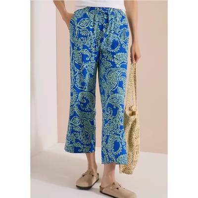 7/8-broek met High Waist en Wide Leg pijpen in een Loose Fit pasvorm