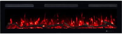 Sfeerhaard Elektrisch MONARCH 183 - premium vlam - voor wand en inbouw - 183x13x35 cm - Elektrische LED-haard met verwarming 900/1800 W
