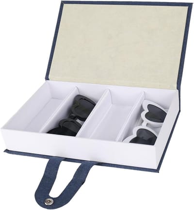 Allecto Plus - Opbergdoos voor zonnebrillen - Brillenkoker organizer - Draagbare brillenkoker - Harde brillenkoker - 255 x 165 x 5 cm - Zonnebrillen opbergen en beschermen