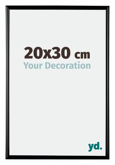 Your Decoration - Fotolijst 20x30 cm - Kunststof - Zwart Hoogglans - Bordeaux
