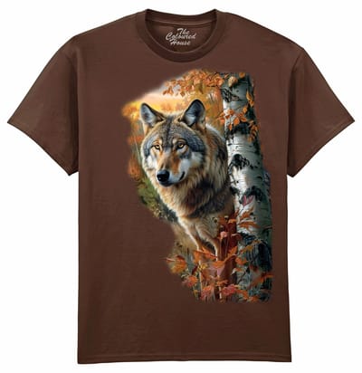 Forest Wolf Portrait The Coloured House T-shirt M