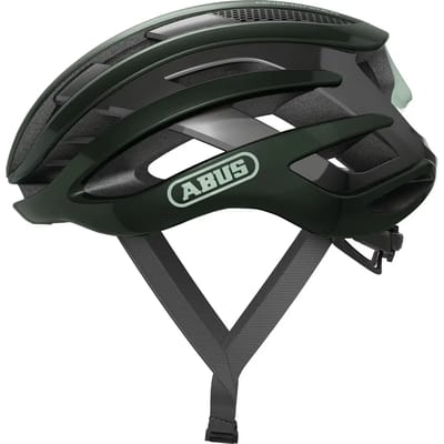 Fietshelm ABUS AIRBREAKER moss green M - 52-58 cm - groen - Geschikt voor gebruik op racefietsen - gravelbikes - 210 g