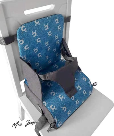 Mrs. Jones Stoelverhogers voor Baby's - Verstelbare Reisstoelverhogers 11 Cm Dik - Polyestervezel + Sponsverhoger - Kinderen 6 Maanden Tot 3 Jaar (Ster Blauw) .