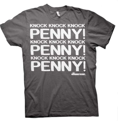 The Big Bang Theory Heren Tshirt -S- Penny Knock Knock Knock Grijs