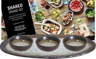 Tokyo Design Studio - Sushi Servies Set - Rechthoekig Bord - Sausschaaltjes - 33 x 13.5cm & 8.3 x 3cm