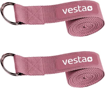 2 Stuks Yogariem Set - 100% Katoen - 2,5 Meter - Wijnrood - Verstelbaar met Metalen Gesp