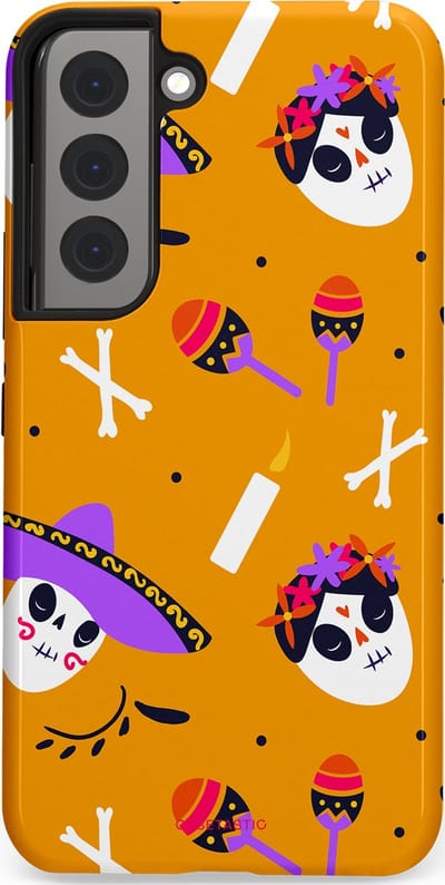 Casetastic Hoesje Geschikt voor Samsung S22 - Stijlvolle Beschermende Duo-layer Case - Viva Muertos