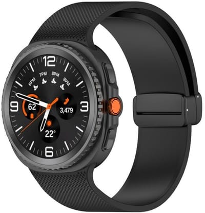 By Qubix - smartwatch bandje - Compatible Samsung bandje - D-buckle sportband - Zwart - Geschikt voor Samsung Galaxy Watch 9 (40/44mm) - Watch 8 (40/44mm) - Watch 8 Classic (46mm)