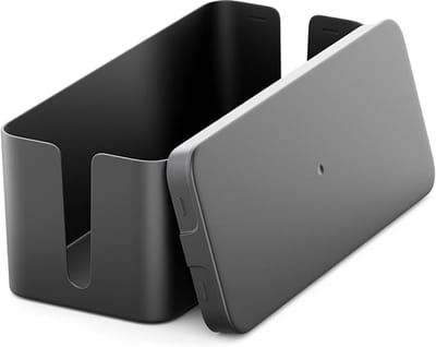 Kabel Organizer Box met Deksel – Zwarte Kabelmanagement Box voor Stekkerdozen - Zwart ( Maat M )