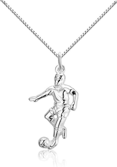 Montebello Ketting Voetbal Speler - 925 Zilver - 25x18mm - 45cm