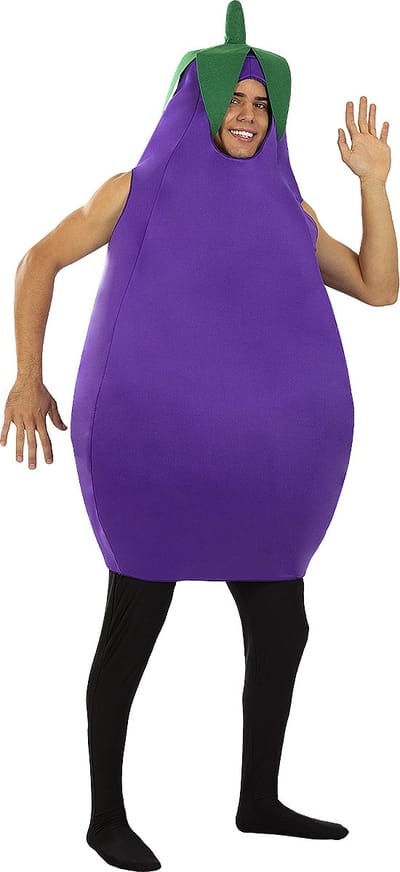 FUNIDELIA Aubergine kostuum voor vrouwen en mannen - Maat: One Size
