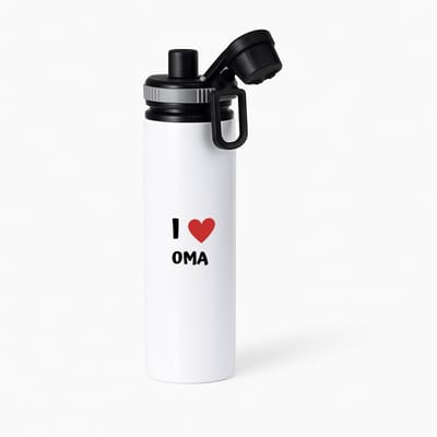 Hacebo® - I love oma waterfles met draaidop grijs - Oma - de liefste oma - verjaardag - cadeautje voor oma - oma artikelen - kado - geschenk - water fles - 850ML