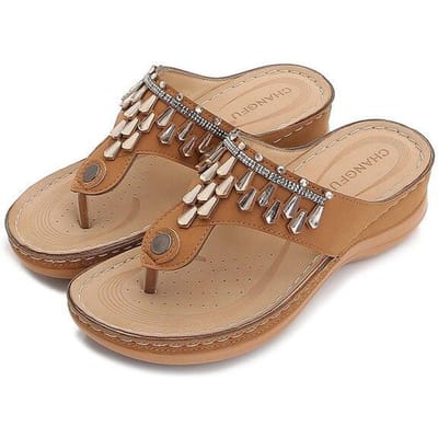 Dames Teenslippers Leren Pantoffels Dames Huis Schoenen Kantoor Pantoffels Strand Zomer Teenslippers 40 bruin