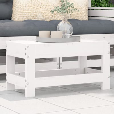 vidaXL - Tuinvoetenbank - 62x30x32 - cm - massief - grenenhout - wit