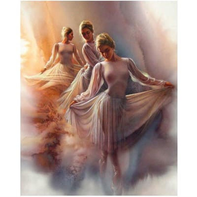 Diamant borduurwerk ballet dans meisje foto's van strass volledige ronde diamant schilderij kruissteek 20X30CM beige
