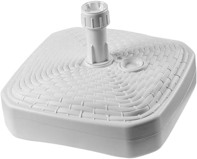 KADAX Parasolstandaard, ronde parasolstandaard, parasolhouder vulbaar met zand water of grind, standaard van kunststof voor tuin, terras, strand (versie 2 vierkant, wit)