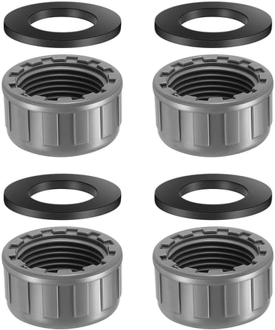 4 PVC Schroefdopjes 3/4" - Afsluitdop met Binnendraad voor Tuinslangen, Wasmachines en Waterleidingen (Grijs)