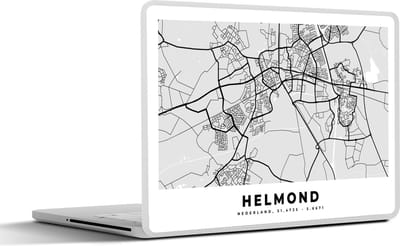 Laptop sticker - 13.3 inch - Kaart - Helmond - Nederland - 31x22,5cm - Laptopstickers - Laptop skin - Cover