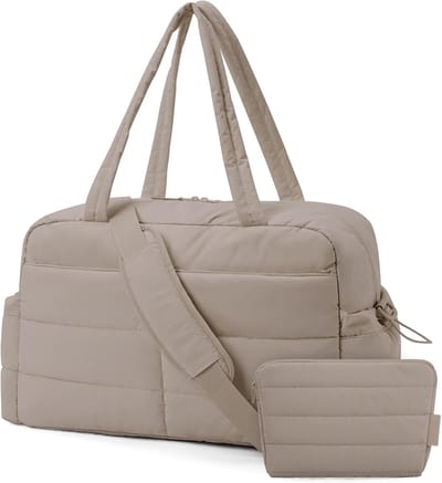 Waterdichte sporttas voor vrouwen - 31L weekender tas met cosmetische tas en verstelbare schouderriem