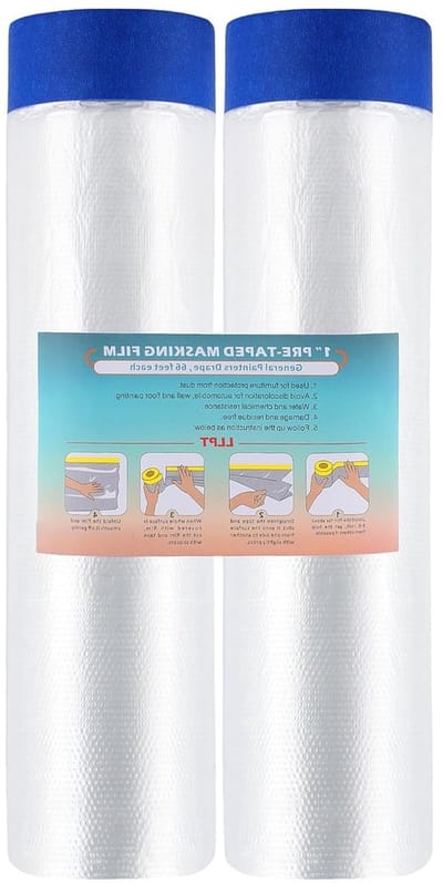 Beschermfolie en Zelfklevende Tape, 2 Rollen, Transparante Dekfolie voor Auto en Muren, Stof- en Spatbescherming, 200 cm
