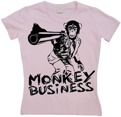 Hybris Dames Mon-key Business Girly T-shirt SH-5-15230-LFH1-10