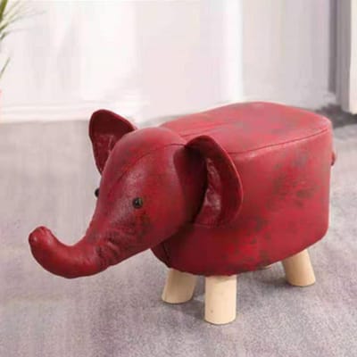 Repose-pieds animal multifonction, joli petit banc en forme d'animal de dessin animé pour la maison, la maternelle, rouge rouge