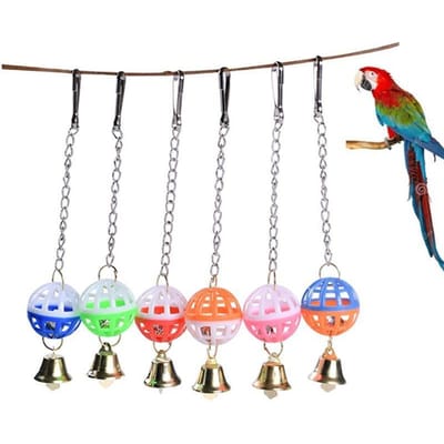 Huisdier Papegaai Vogel Kaketoe Bel Schommel Bal Hangende Kooi Speelgoed Huisdierbenodigdheden Random color white