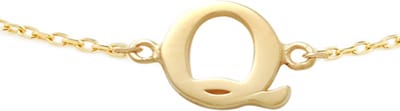 New Bling 9NBG-901Q Gouden Armband met Letter Q - 6mm - Ankerschakel - 16+1+1cm - 14 Karaat - Goud