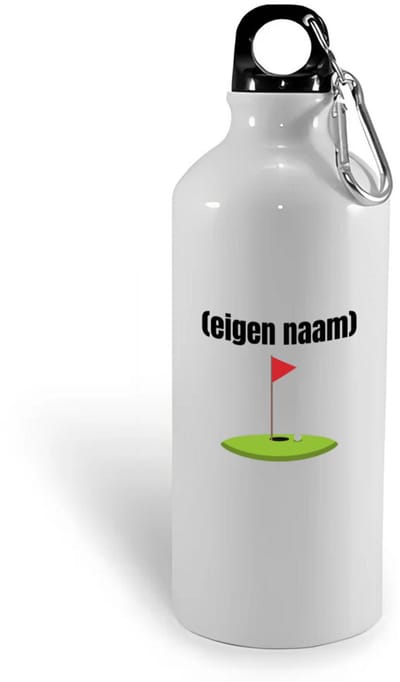 Hacebo® - golf hole vlag met eigen naam waterfles - Golf - golfers - leuk cadeau voor iemand die houd van golfen - cadeau - kado - water fles - 400ML