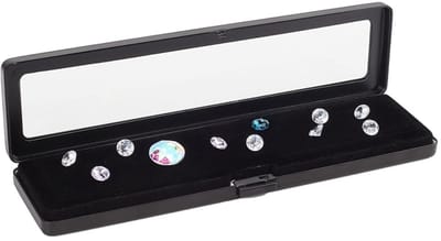 Dailygoody - Sieraden Doos - Diamant Juwelen Display Case - Zilver - Voor Edelstenen en Muntverzameling - Perfect voor Vrouwen - Compact en Elegant