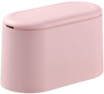 Prullenbak - Afvalbakje aanrecht met deksel - zonder Afvalzak - Kantoor Prullenbakken - Mini Prullenbak - Tafelvuilnisemmer met deksel - Roze - 22*11*13cm - PP - Thuis / Kantoor