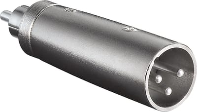 Powteq - Professionele XLR adapter - XLR male naar RCA/Tulp male - Mono - XLR 3 pins - Metalen behuizing