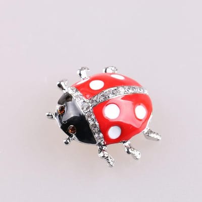 Exquise Persoonlijkheid Strass Zevenster Lieveheersbeestje Broche Hoogwaardige Emaille Dierenbroche wit