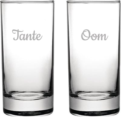 Gegraveerde longdrinkglas 28,5cl Tante & Oom