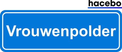 Hacebo - Plaatsnaam Sticker - 29x10 CM - Vrouwenpolder sticker - Verkeersborden sticker - grappige cadeaus - Vrouwenpolder