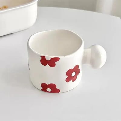 Koffiekopje in Koreaanse stijl Theekopje Creatieve Mok Keramische Melkkopjes Porseleinen Koffiekopjes Groothandel Keramische Kopjes Verjaardagscadeau 201-300ml white