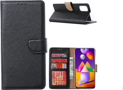LuxeBass Hoesje geschikt voor Samsung Galaxy A02S - Bookcase Zwart - portemonnee hoesje - telefoonhoes - gsm hoes - telefoonhoesjes
