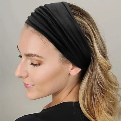 Brede Hoofdbanden Dames – Stijlvolle Boho Haarbanden van Katoen – Antislip Sport & Yoga Tulbanden – Modieuze Bandana Haaraccessoires – Haarband voor Hardlopen, Fitness & Casual