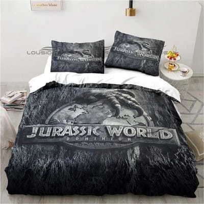 Jurassic Park Beddengoed Dinosaurussen Eenpersoons Beddengoedset 3-delige Dekbedset Bed Dekbedovertrek Tweepersoons King Dekbedovertrek Hometextiel 70x133cm 2pcs