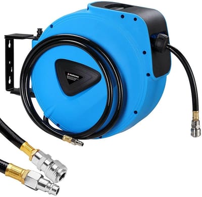 Slanghaspel - Automatische oproller - Werkruimte organiseren - 180 graden draaibaar - 30 meter - Zwart