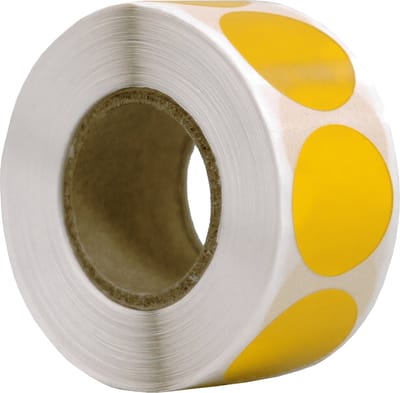 500 Etiketten Rond Geel 20 mm op Rol - Sluitzegel - Markeringspunten - Blanco ronde stickers - DULA