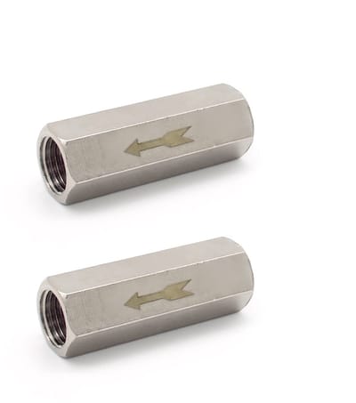VT Goods - Wegwerp-luchtterugslagventiel - Pneumatisch ventiel - Messing - 1/8 inch - Terugslagventiel - Ideaal voor ketels en drukvaten - 2 stuks