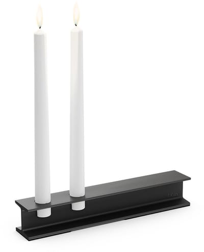 höfats HENRY METAL Kandelaar II zwart Design kandelaar voor staafkaarsen, moderne kandelaar in industriële staalbalkstijl