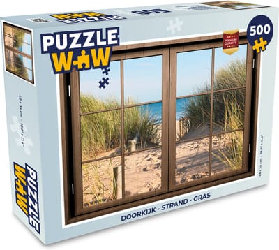 Puzzel Doorkijk - Strand - Gras - Legpuzzel - Puzzel 500 stukjes