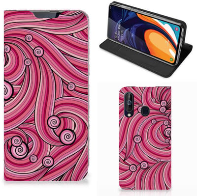 Samsung Galaxy A60 Bookcase Swirl Pink
