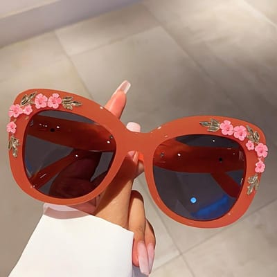 Vintage Kattenoog Modebril met Bloemen Decor Chique Luxe voor Vrouwen Trendy Unisex Bril Hoge Kwaliteit Hot