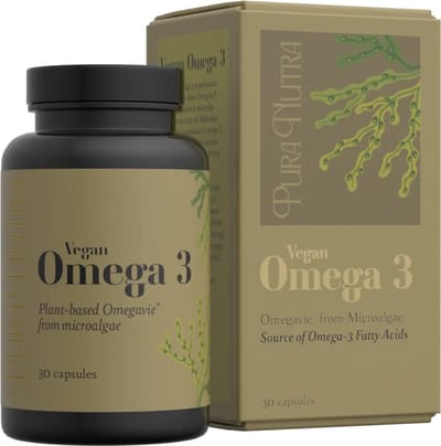 Pura Nutra Vegan Omega 3 – Plantaardige DHA & EPA uit Algen voor Hart, Hersenen & Ogen - 30 Softgels | Premium supplements
